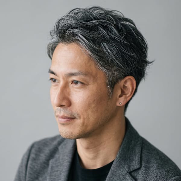横浜桜木町メンズヘア・大人白髪ぼかしカット・ビジネスショート