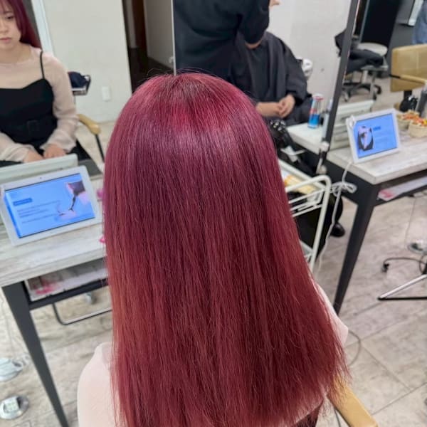 ピンクレッドカラー高発色カラー|agir hair 所沢 【アジールヘア】 所沢プロペ通り店