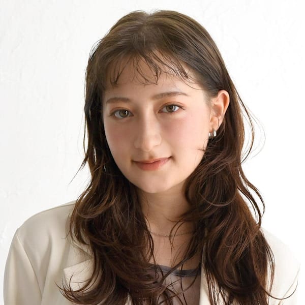 オン眉おしゃれロング|HAIR & MAKE EARTH 新庄店