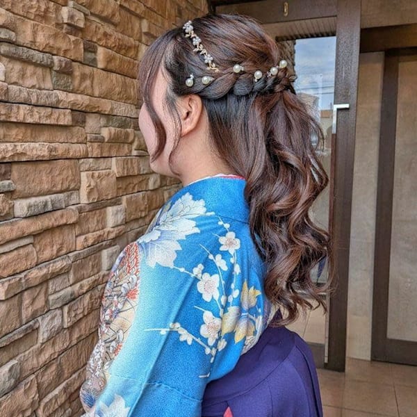 袴ハーフアップ