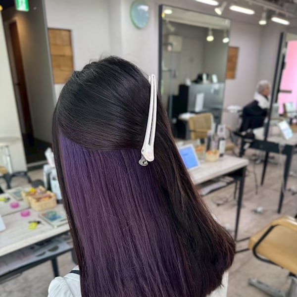 インナーカラーラベンダーカラー所沢