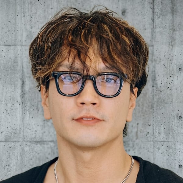 メンズ大人の遊び感あるウェーブセンターパート♯29
