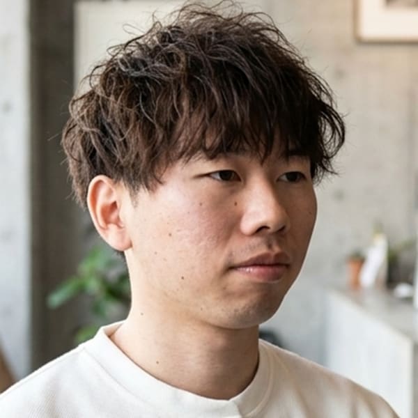 メンズ柔らか質感のゆるふわマッシュショート♯85