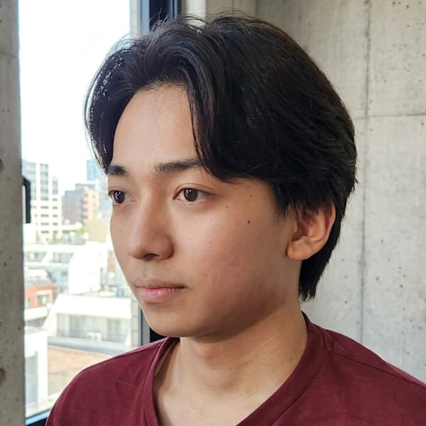 メンズ　ナチュラルセンターパートショート♯89