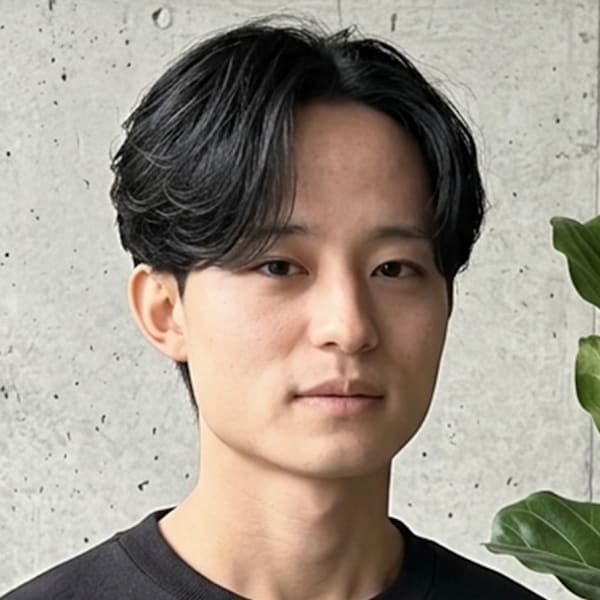 メンズナチュラルセンターパート♯90