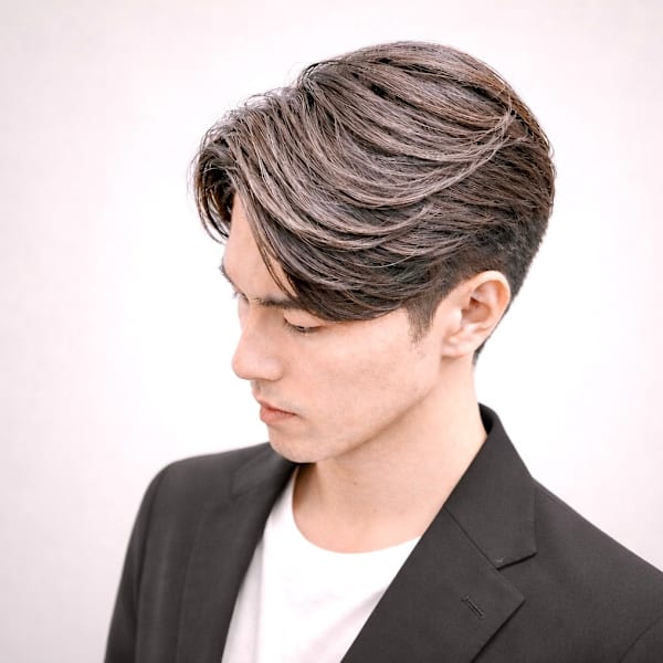 清潔感センターパート×ナチュラルニュアンスパーマ