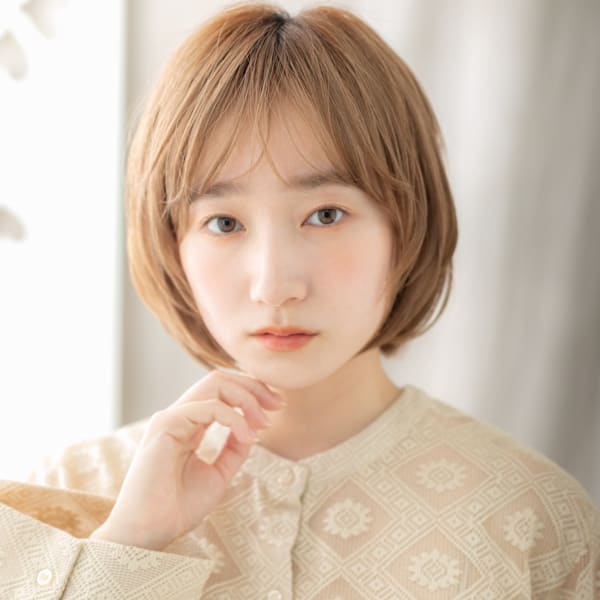 透明感ブリーチなし小顔シャギーカットレイヤーボブ20代30代