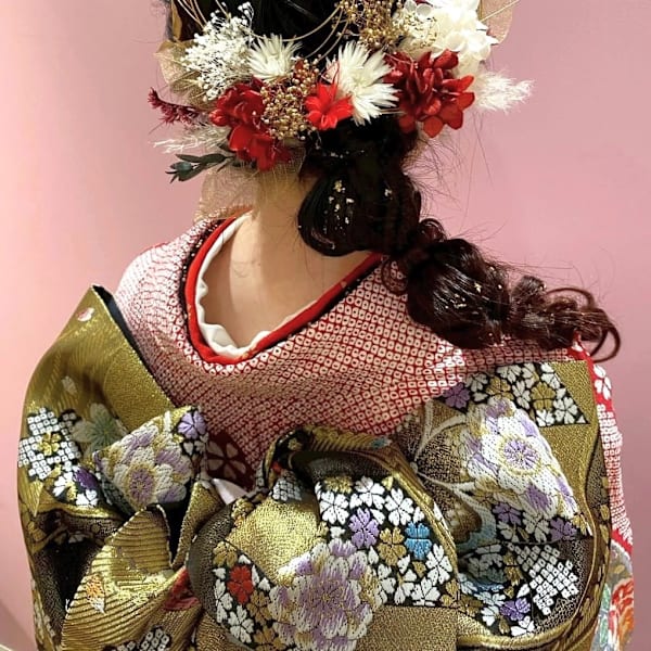 成人式ヘア 和装ヘア ヘアアレンジ 編み下ろし 20代