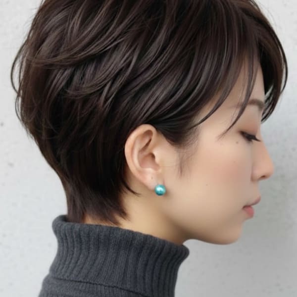 おしゃれな大人のハンサムショート×ポイントパーマ