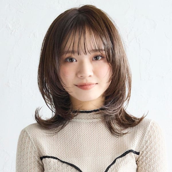 ナチュラルレイヤーミディアム|HAIR & MAKE EARTH あがり浜店