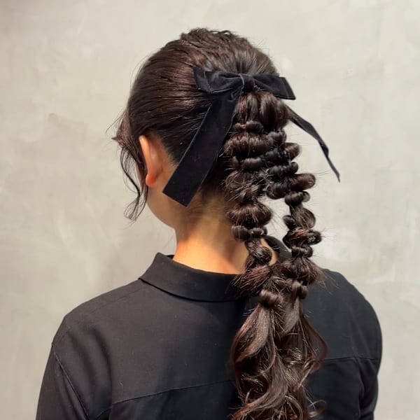 【藤沢ヘアセット】ツインポニーあみおろし