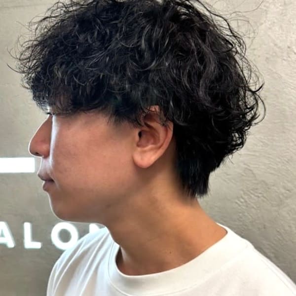 波巻きスパイラルパーマ ハードパーマ 束感マッシュ 30代