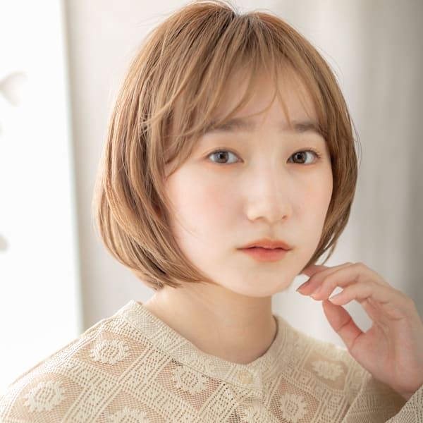 透明感ブリーチなし小顔シャギーカットレイヤーボブ20代30代
