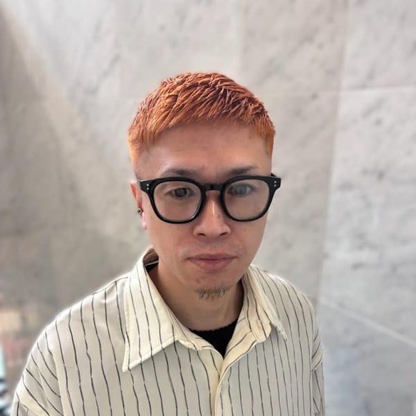 オレンジカラー×フェードショート|+PLUS AVEDA
