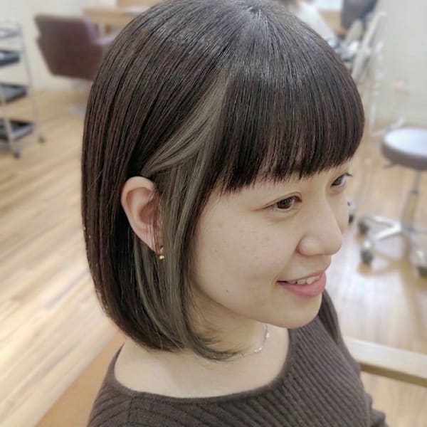 フェイスラインを白髪活かしデザインカラー☆