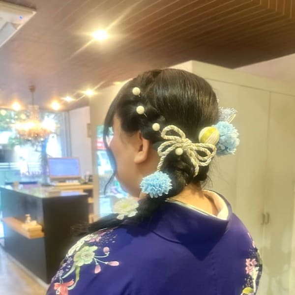 卒業式　袴　着付け　蒲田 編みおろしスタイル