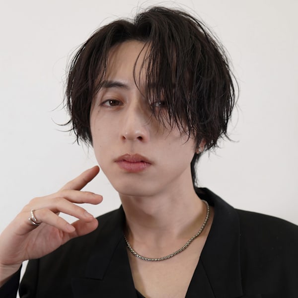 マッシュウルフ×センターパート×メンズカット