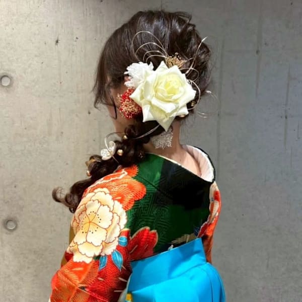 袴 卒業式 編み下ろしアレンジ 着付け ヘアアレンジ 和装