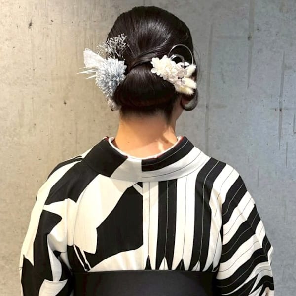 お団子 袴 卒業式 アップスタイル 着付け ヘアアレンジ 