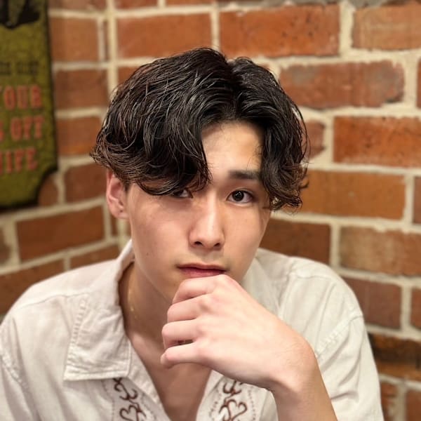 【大人の色気】ニュアンスパーマ×センターパート/韓国風ヘア