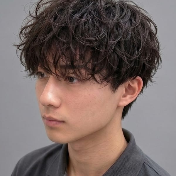 メンズパーマ（シークレットパーマ：全部巻かない）
