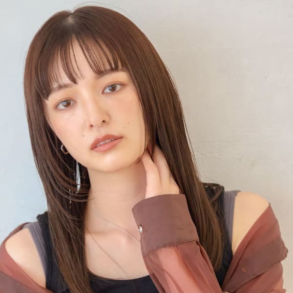 大人ヌーディーストレートオン眉ロング