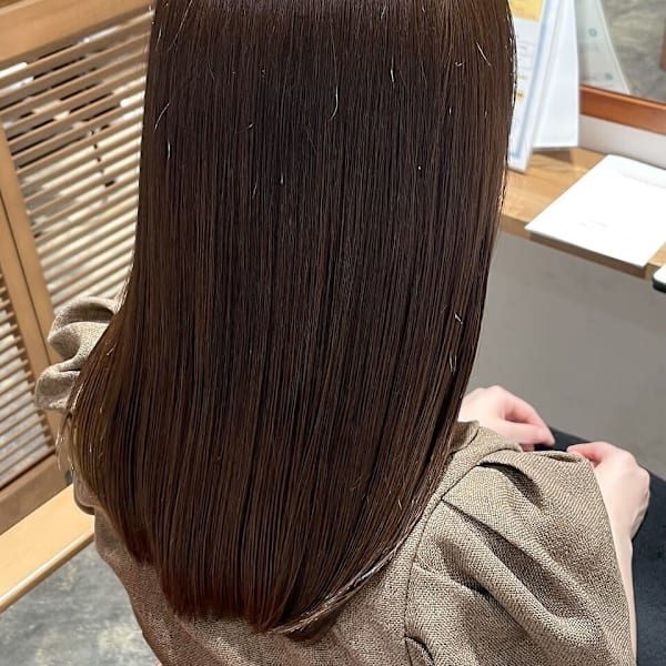 レイヤーロング/ハッシュカット/シルキーベージュ/鶴舞/髪質