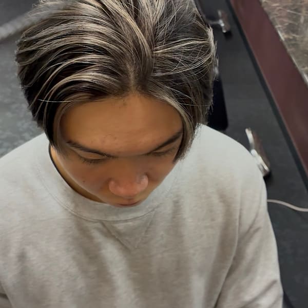 メンズメッシュ　ハイライト　メッシュ　ブリーチ