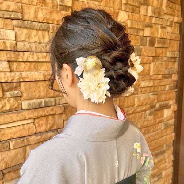 卒業式袴シニヨンスタイル