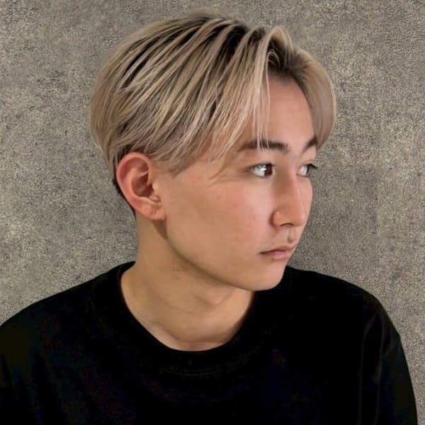 メンズカット ブロンズカラー ブリーチダブルカラー 20代 