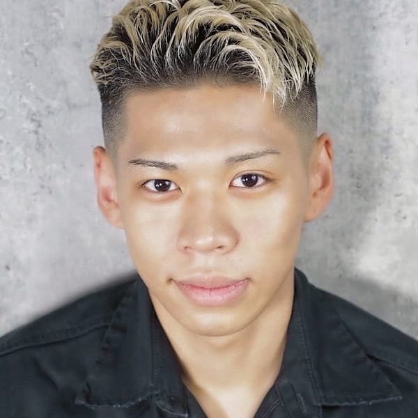 ハイトーン/スキンフェード/かきあげアップバング