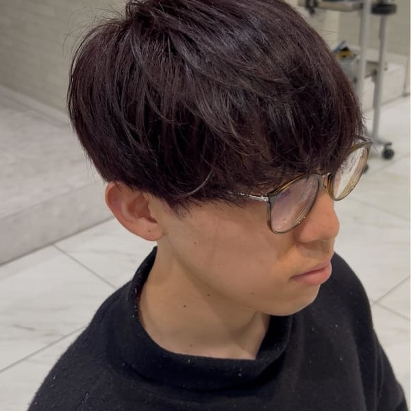 ブリーチなしワインレッド