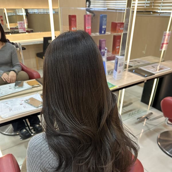透明感カラー/ブリーチなしWカラー/髪質改善/伊勢原