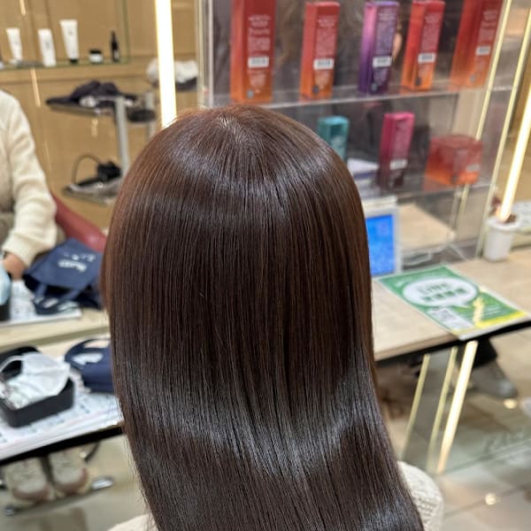 透明感カラー/ブリーチなしWカラー/髪質改善/伊勢原