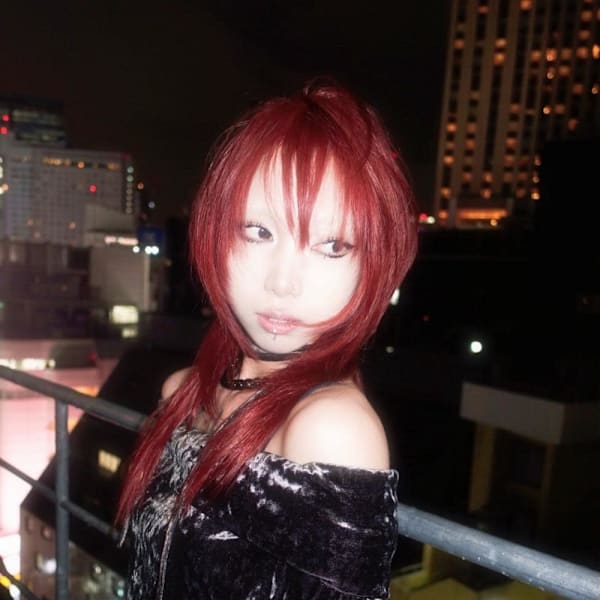 シャギーレイヤー ハッシュカット オレンジブラウン