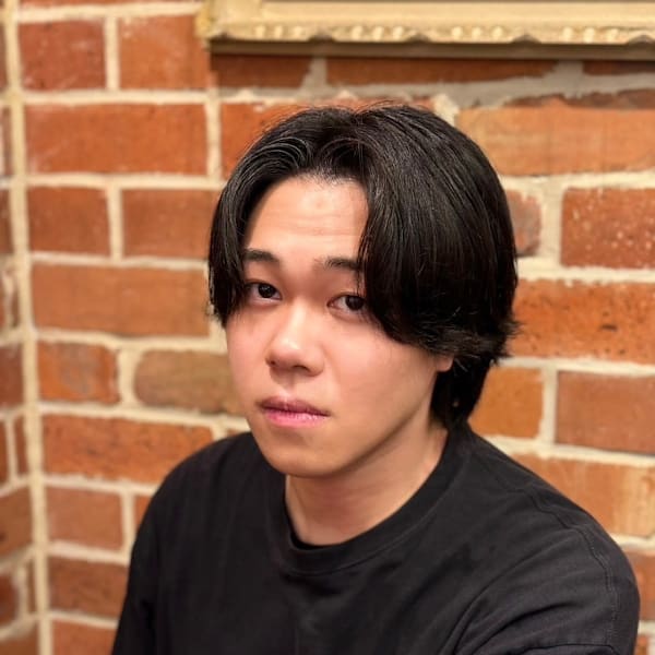 【センターパート】ニュアンスパーマ×耳掛けスマートマッシュ