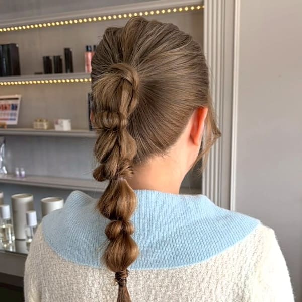 ポニーテール 編み下ろし ヘアアレンジ アップスタイル