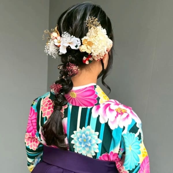 編みおろし 和装ヘア 卒業式 袴 パーティー ヘアアレンジ