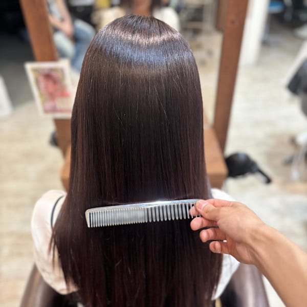 縮毛矯正/艶カラー/美髪矯正/ロング