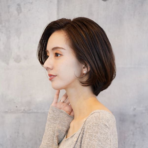 30代40代/ひし形グラデーションショートボブ/|eyesburg 清澄白河本店 ショート/白髪ぼかし/ショートボブ/レイヤー