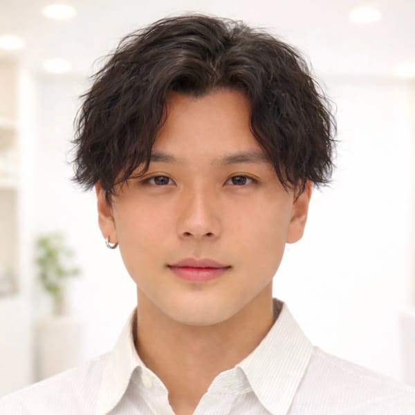 大人のシャドウパーマ　スパイラルパーマ　ビジネスマン|Hair Salon Mimosa Works