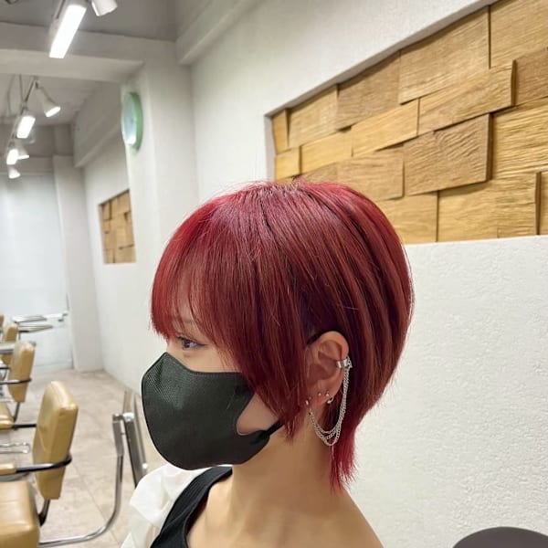 ショートカットレッドカラー所沢|agir hair 所沢 【アジールヘア】 所沢プロペ通り店