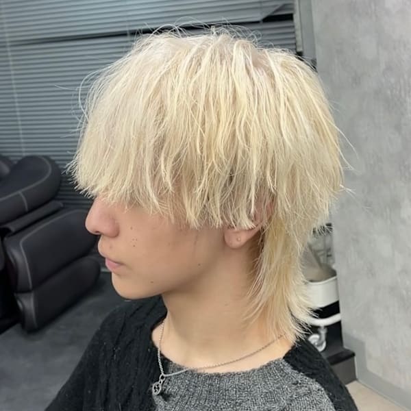 メンズウルフカット