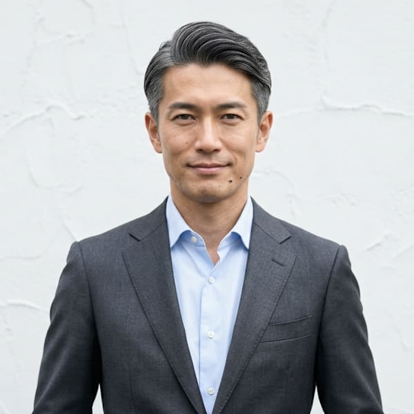 【メンズ】40代ビジネスサイドパート/白髪活かしグレー