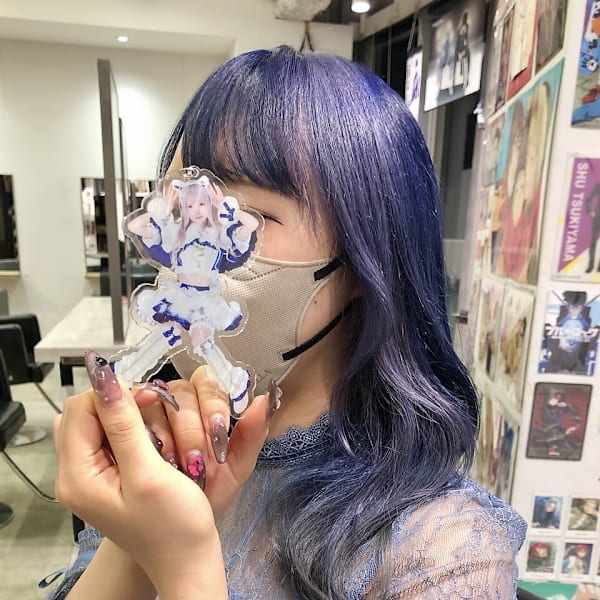 ▼夜あみ 白空こあい 推しカラー ブルーシルバー ネイビーブ|TOKYO OTAKU HAIR【オタクヘアー】 ケアブリーチ ダブルカラー インナーカラー