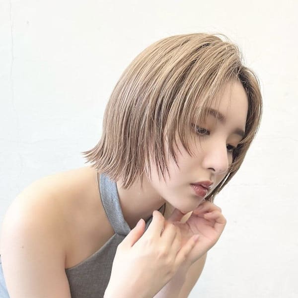 #クールショート#前髪#イメチェン#ピンクベージュ#髪質改善