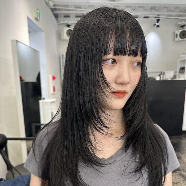 黒髪クラゲヘアーオリーブグレー小顔ココアベージュミディアム|KOKO 本八幡