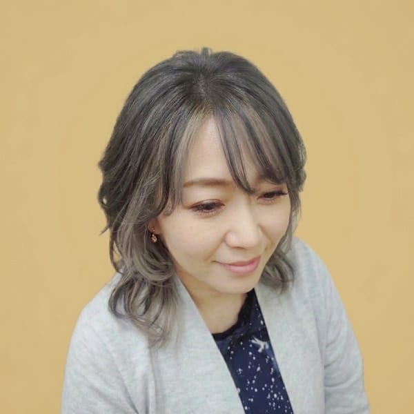 フェイスフレーミングカラー+白髪ぼかし