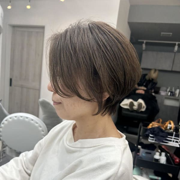 大人かわいいナチュラルショートボブ