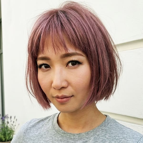 20代30代40代　ピンクミニボブ海外風＃35　烏丸